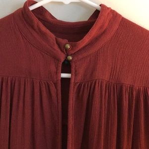 Lucky Brand burnt orange blouse